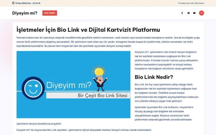 Bio Link Sitesi